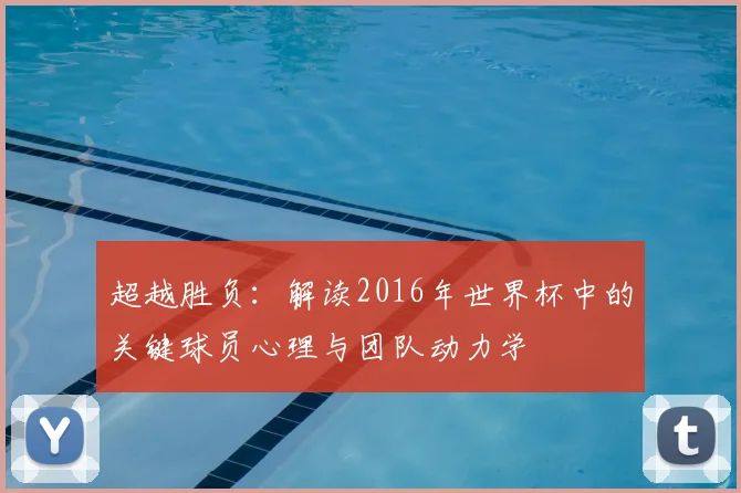 超越胜负：解读2016年世界杯中的关键球员心理与团队动力学